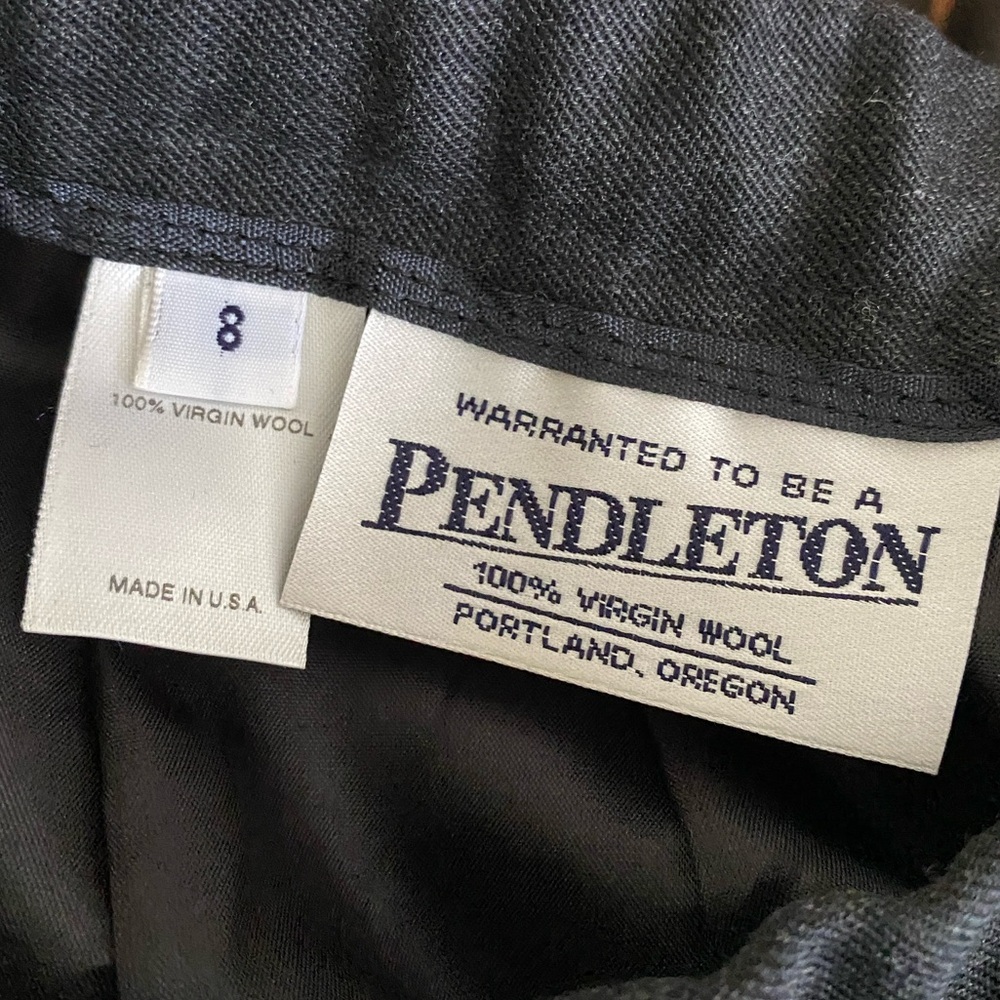 Vintage Pendleton Solid Gray Midi Skirt Pockets S… - image 4